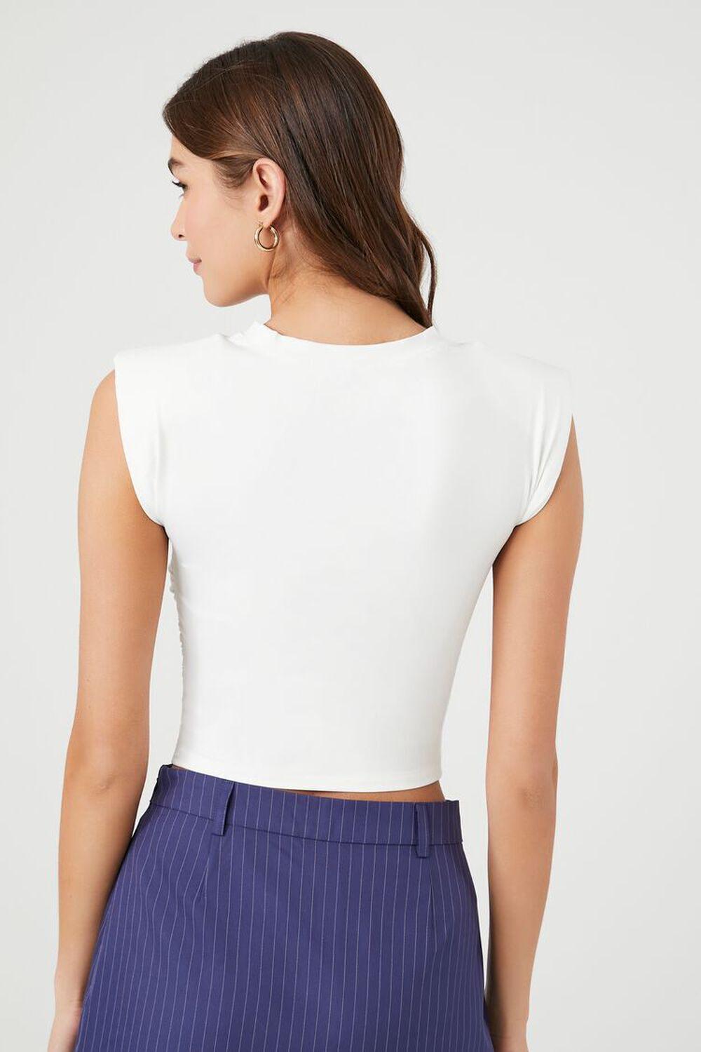 Ruched Cap-Sleeve Crop Top | Forever 21 Product Image