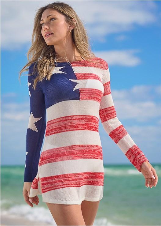 Graphic Knit Tunic Cover-Up Product Image