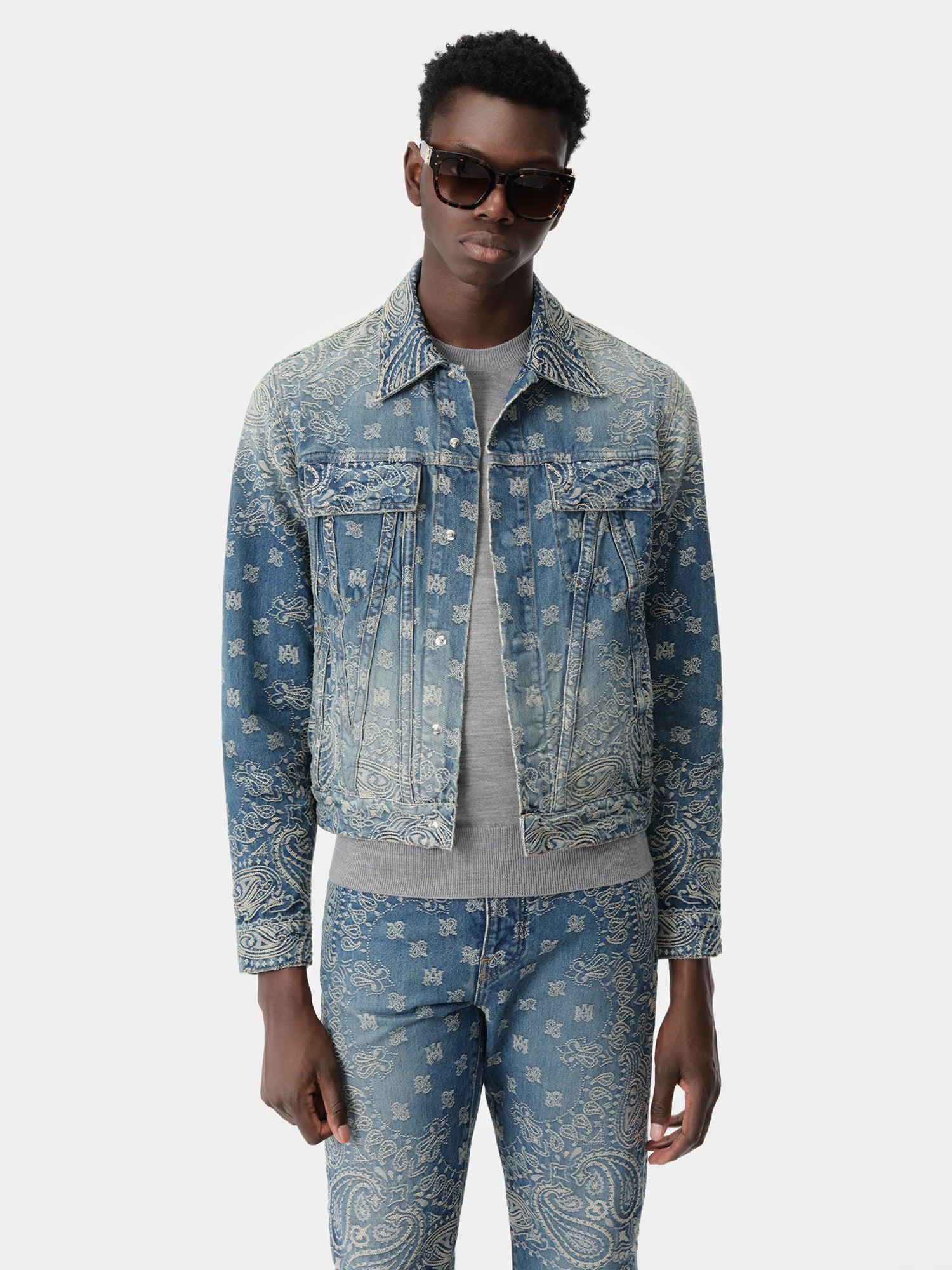 BANDANA JACQUARD MA TRUCKER JACKET - Dark Indigo Male Product Image