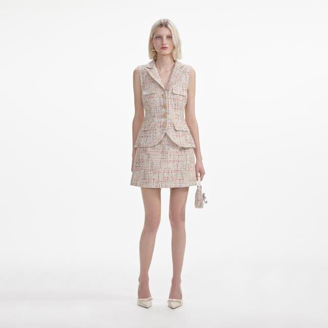 Pastel Boucle Tailored Mini Dress Product Image