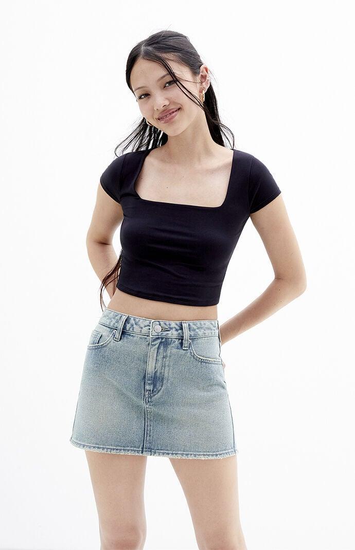 Women's Mid Rise Denim Mini Skirt - product image