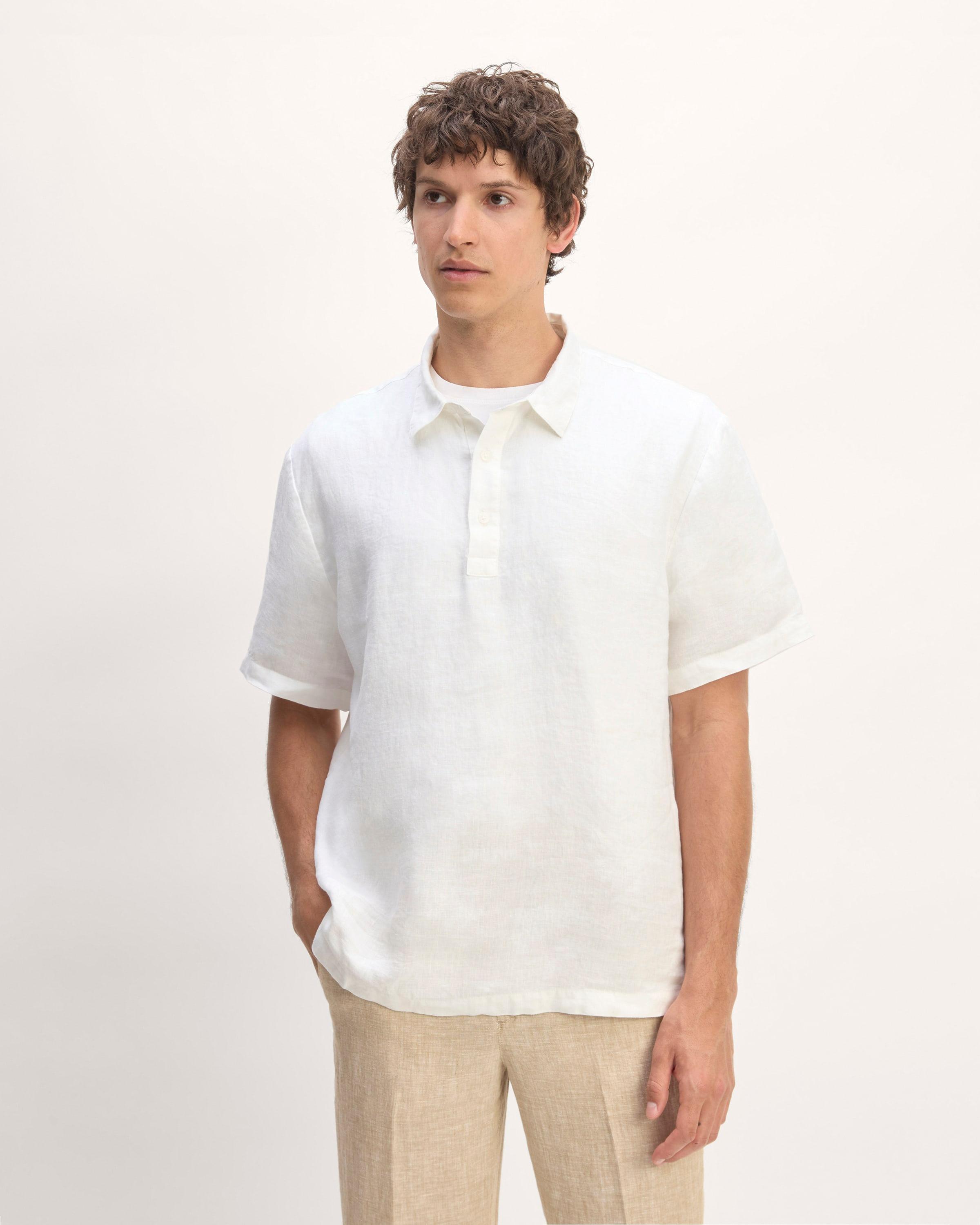 The Linen Short-Sleeve Popover Shirt Product Image