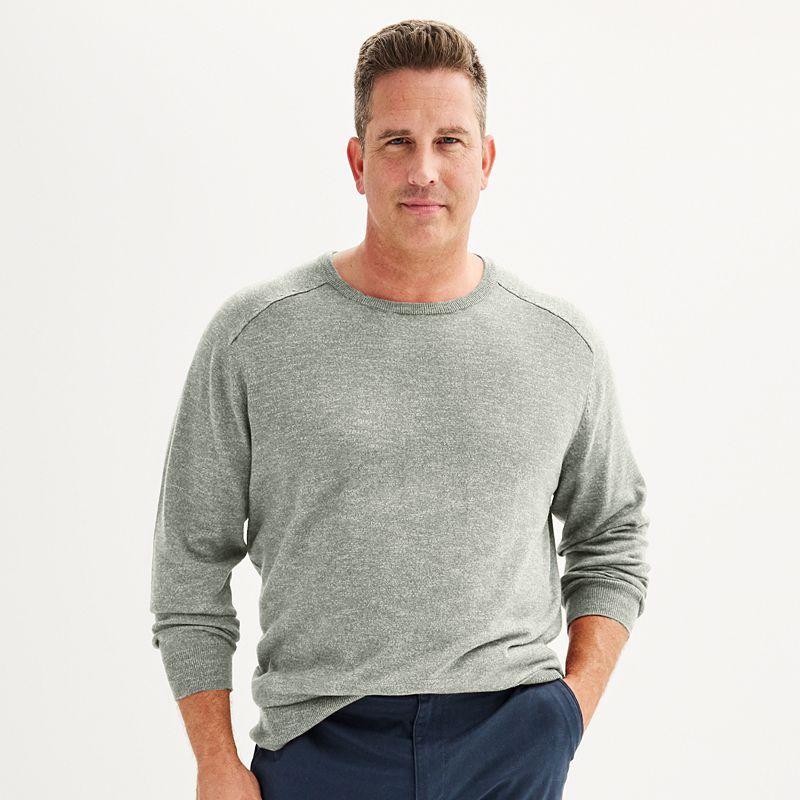 Big & Tall Sonoma Goods For Life Cotton-Blend Sweater, Mens Med Grey Grey Product Image