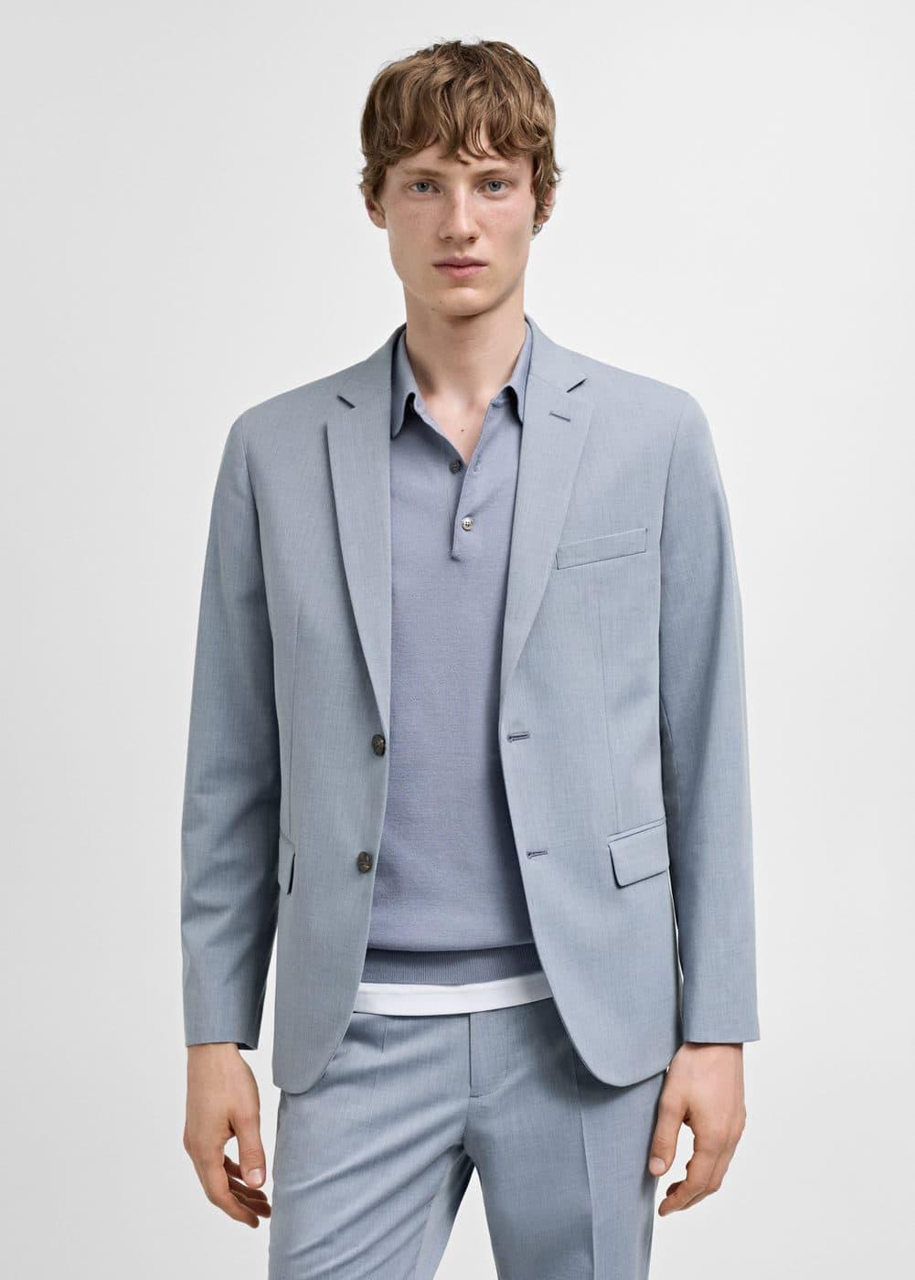 Super slim-fit suit blazer in stretch fabric - Men | MANGO USA Product Image