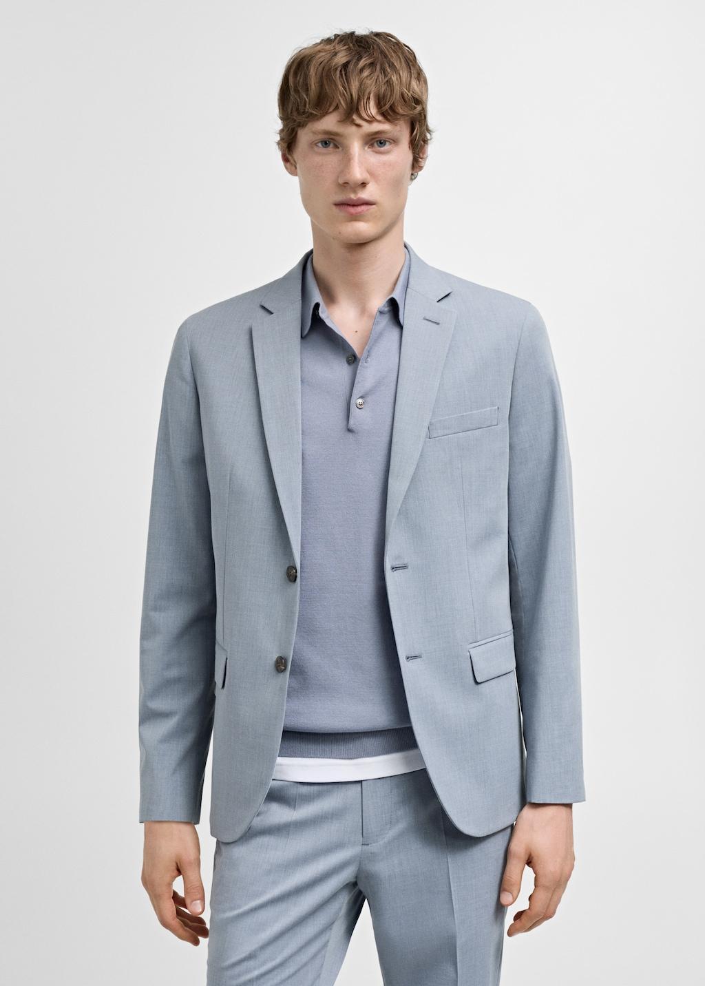 Super slim-fit suit blazer in stretch fabric - Men | MANGO USA Product Image