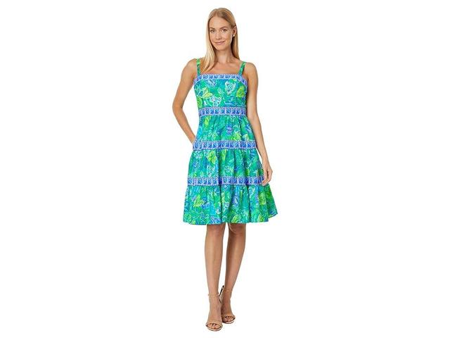 Lilly Pulitzer Casidee Cotton Dress (Botanical in A Flutter Engineered Dress) Women's Dress Product Image