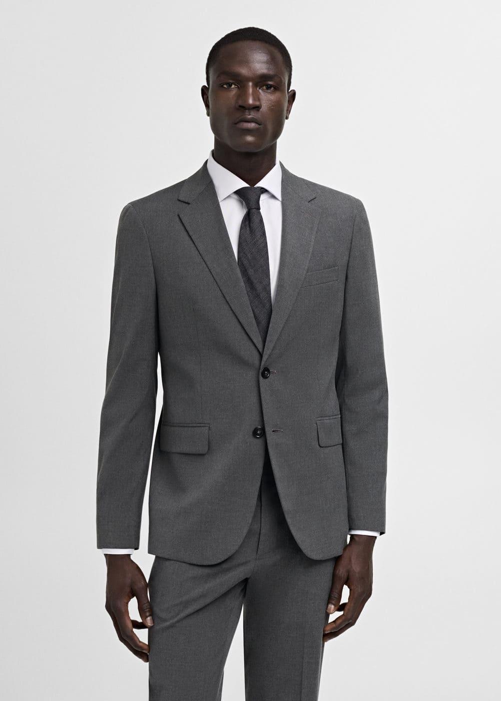 MANGO MAN - Stretch fabric slim-fit suit blazer greyMen Product Image