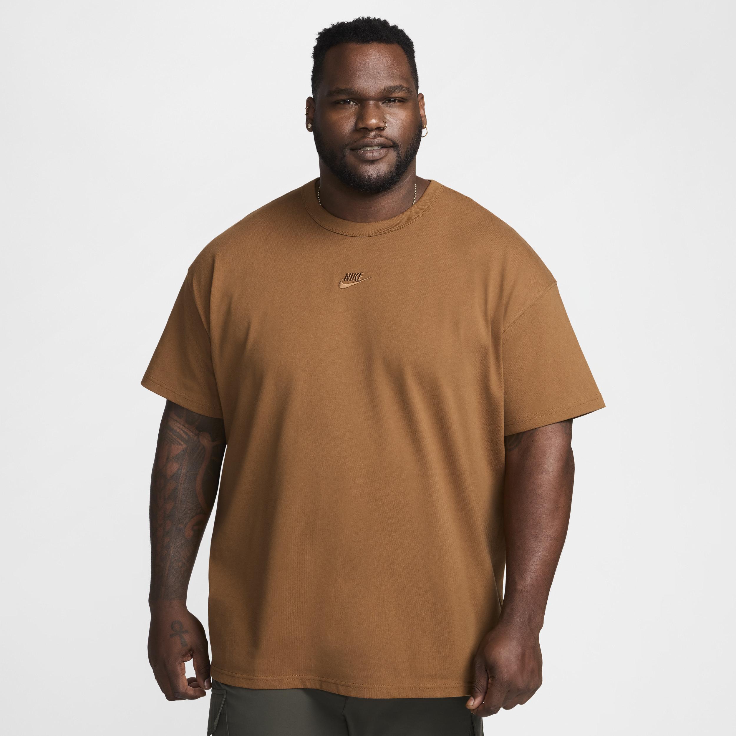 Nike Premium Essentials unisex oversized T-shirt in brown Product Image