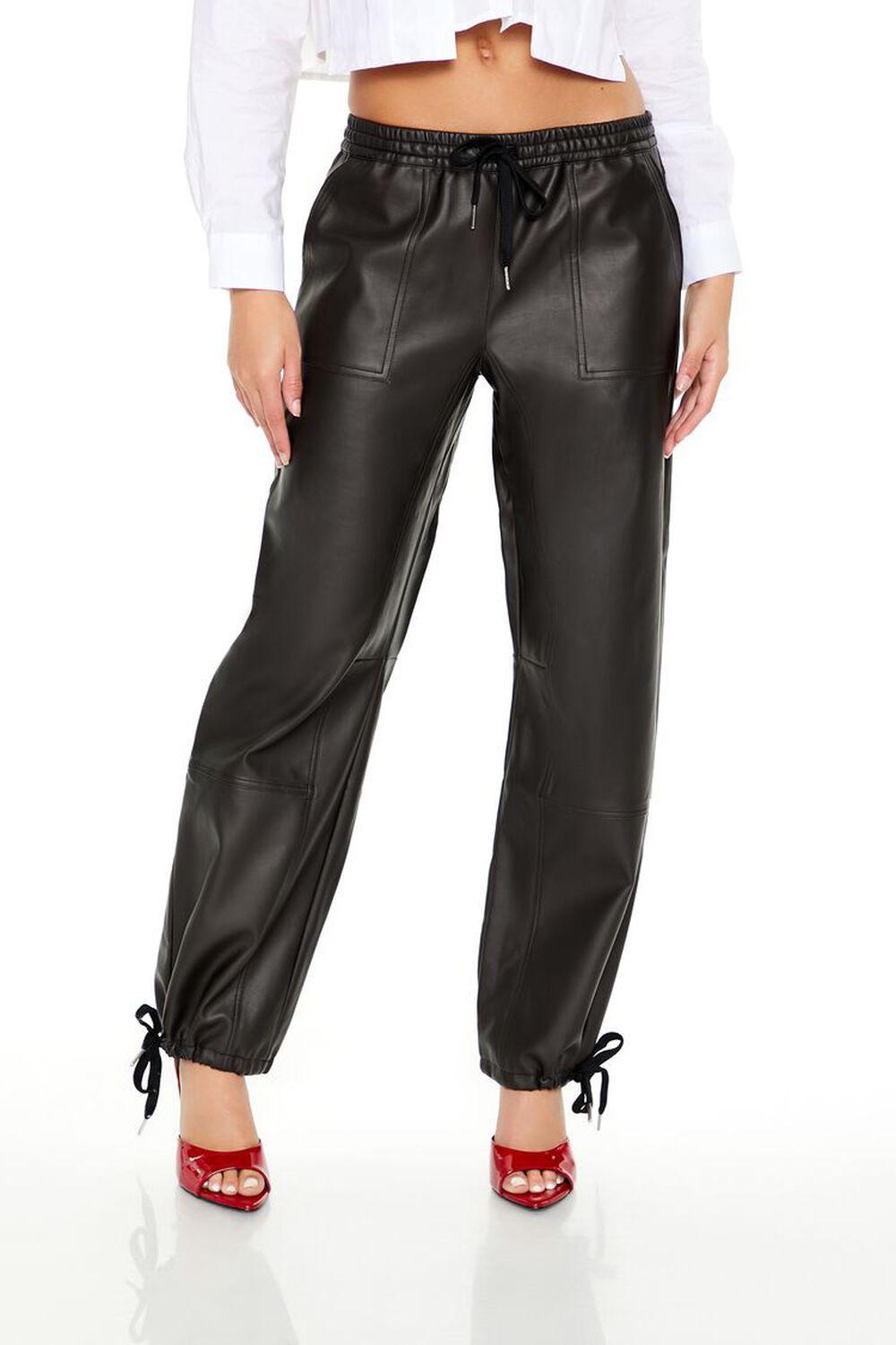 Faux Leather Drawstring Pants | Forever 21 Product Image