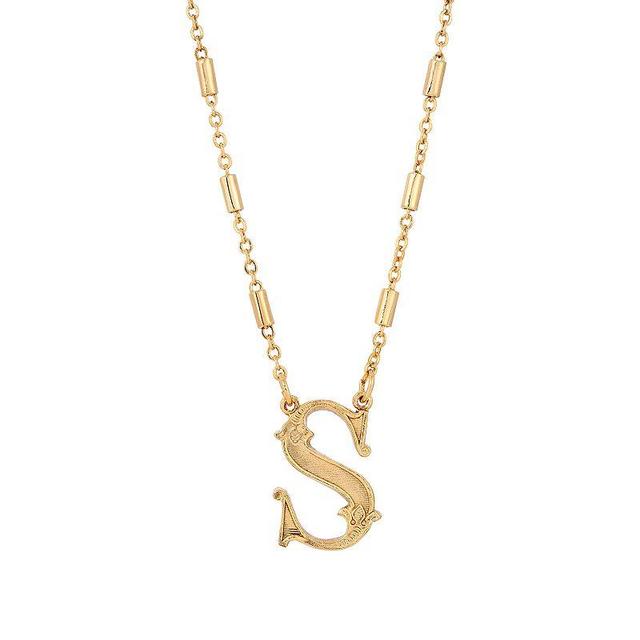 1928 Gold Tone Initial Necklace, Womens, Yellow P Product Image