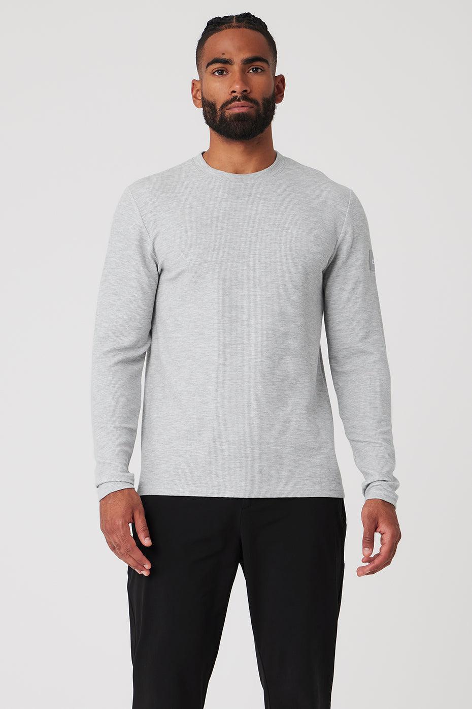 Micro Waffle Fast Break Long Sleeve Tee - Athletic Heather Grey Male Product Image