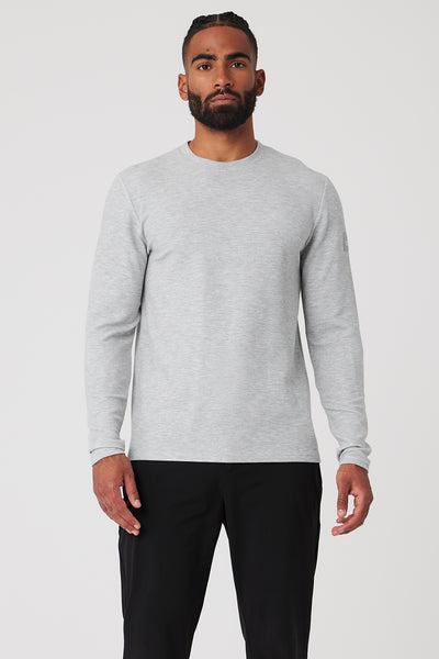 Micro Waffle Fast Break Long Sleeve Tee - Athletic Heather Grey Product Image