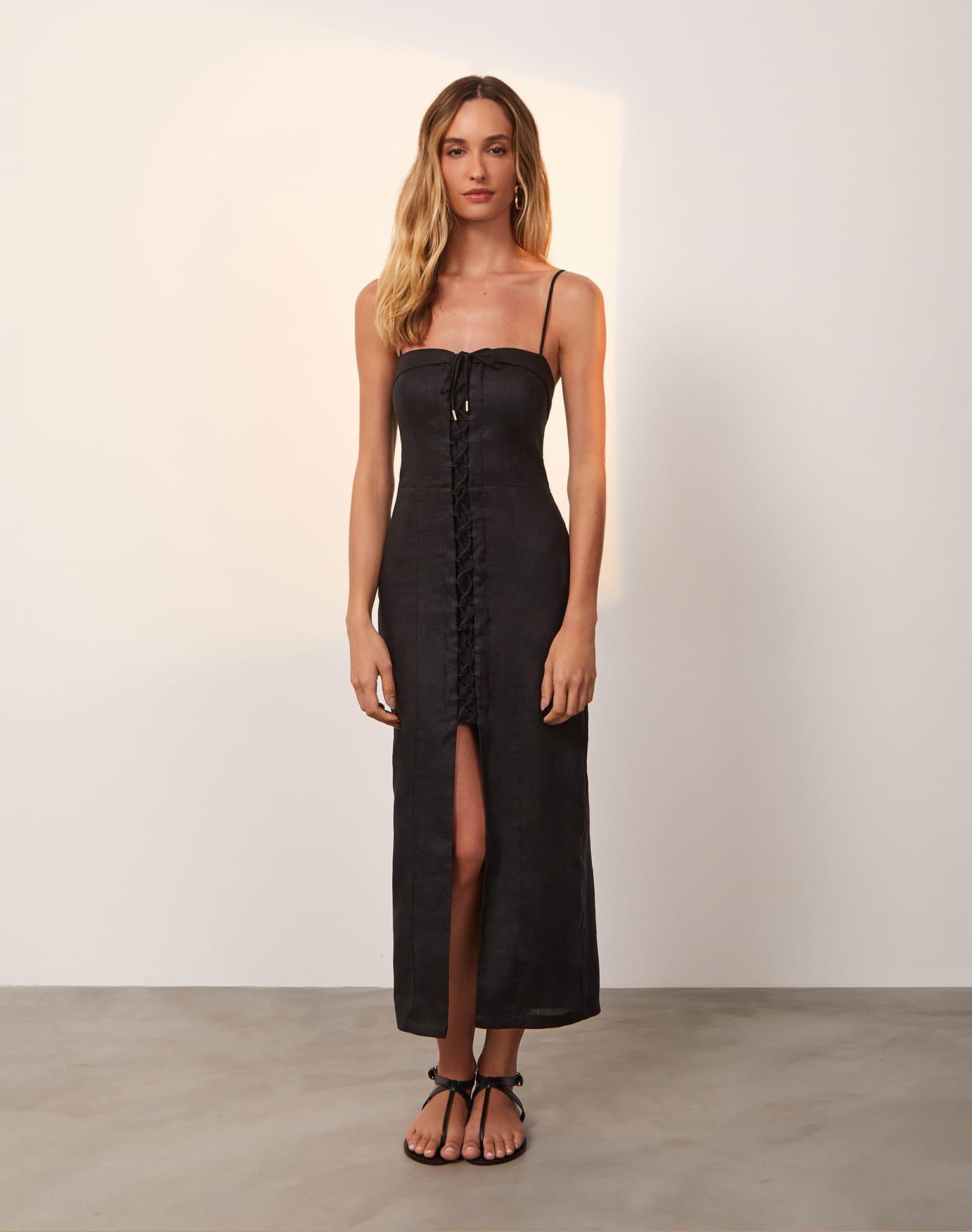 Rubia Midi Dress - Black product image