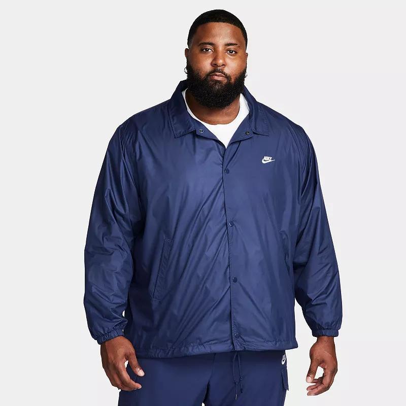 Big & Tall Nike Club Coaches Jacket, Mens Black Navy Product Image