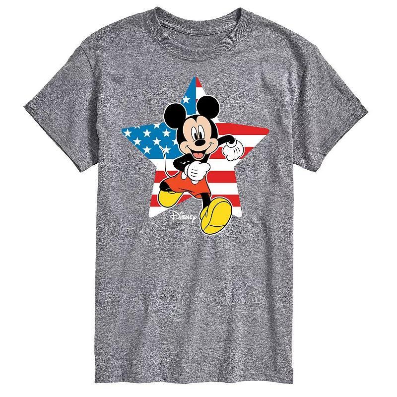 Disneys Mickey Mouse Big & Tall Flag Star Graphic Tee, Mens Blue Product Image