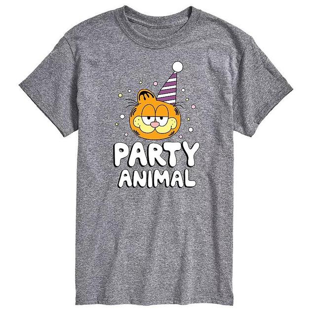 Mens Garfield Party Animal Graphic Tee Med Grey Product Image