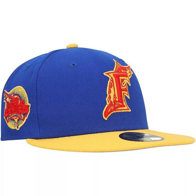 Mens New Era Royal/Yellow Florida Marlins Cooperstown Collection Empire 59FIFTY Fitted Hat Product Image