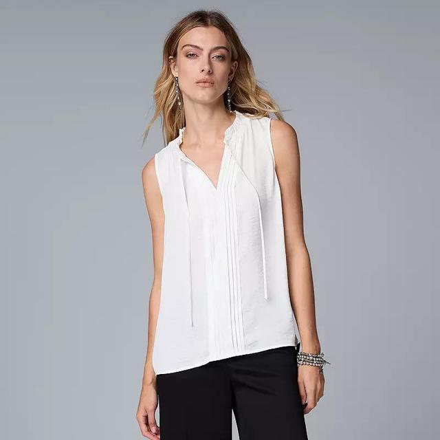 Womens Simply Vera Vera Wang Tie Front Pintuck Top Product Image