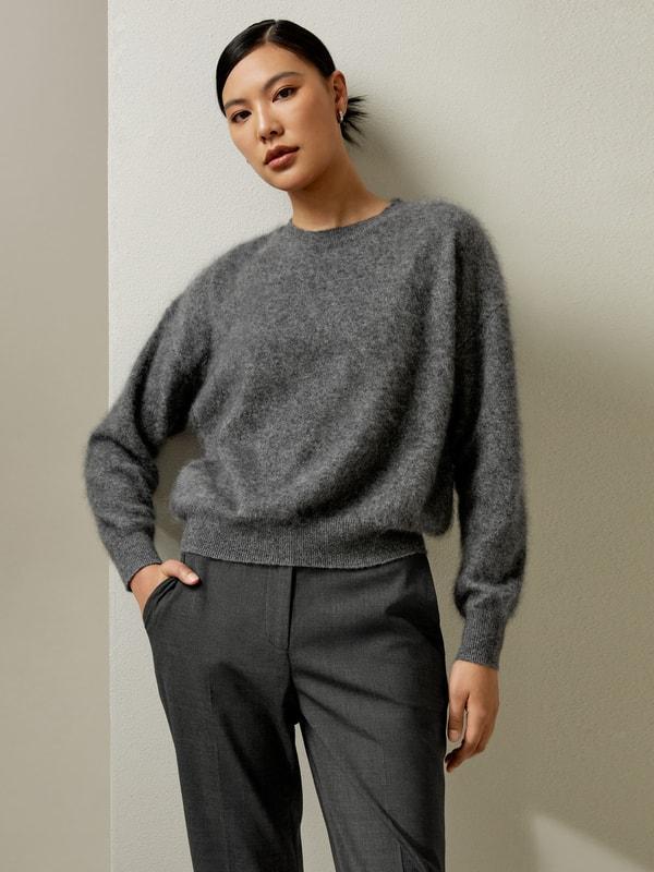 Relaxed Drop-Shoulder Cashmere Sweater Product Image