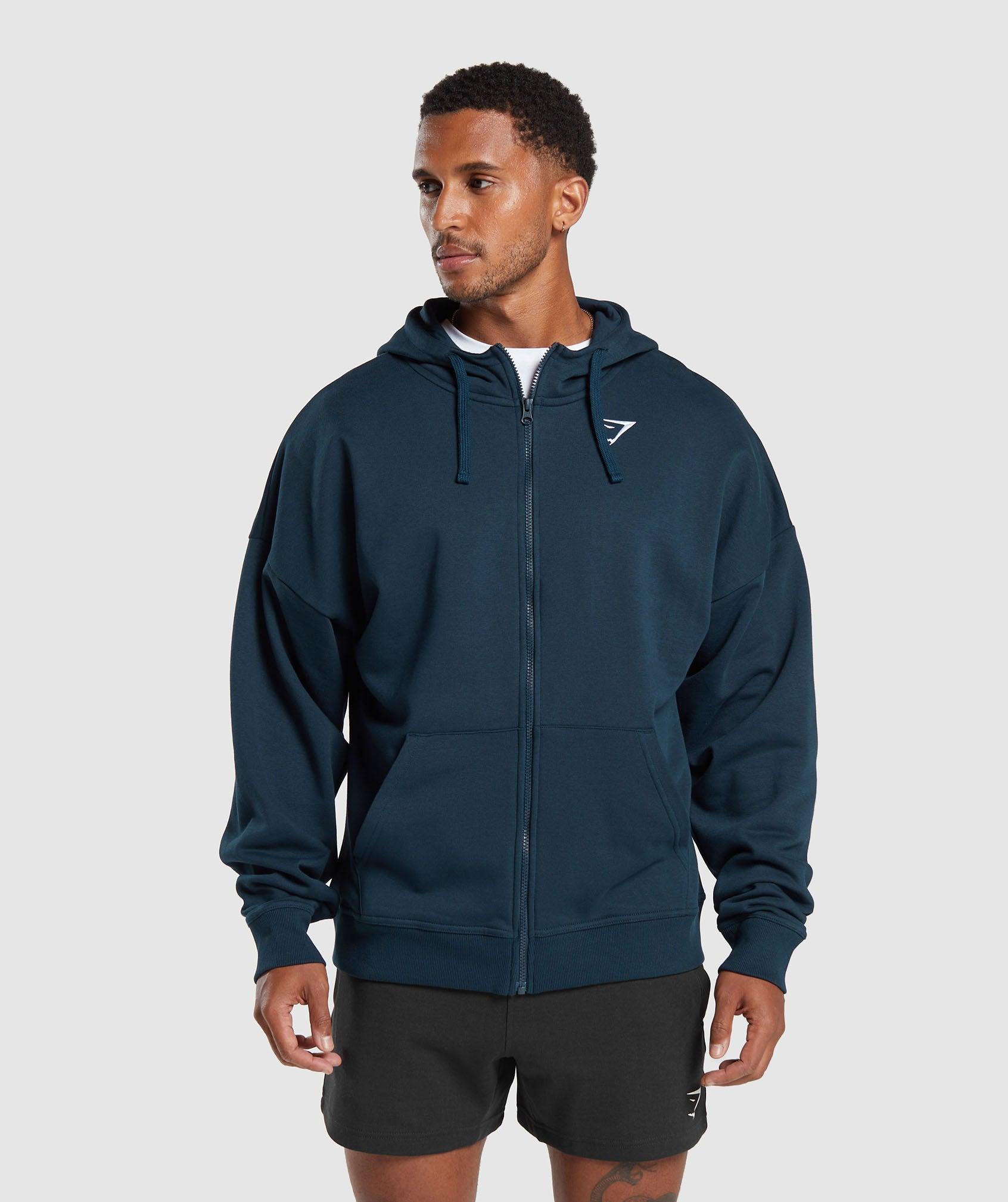 Crest Oversized Zip Up Hoodie Product Image