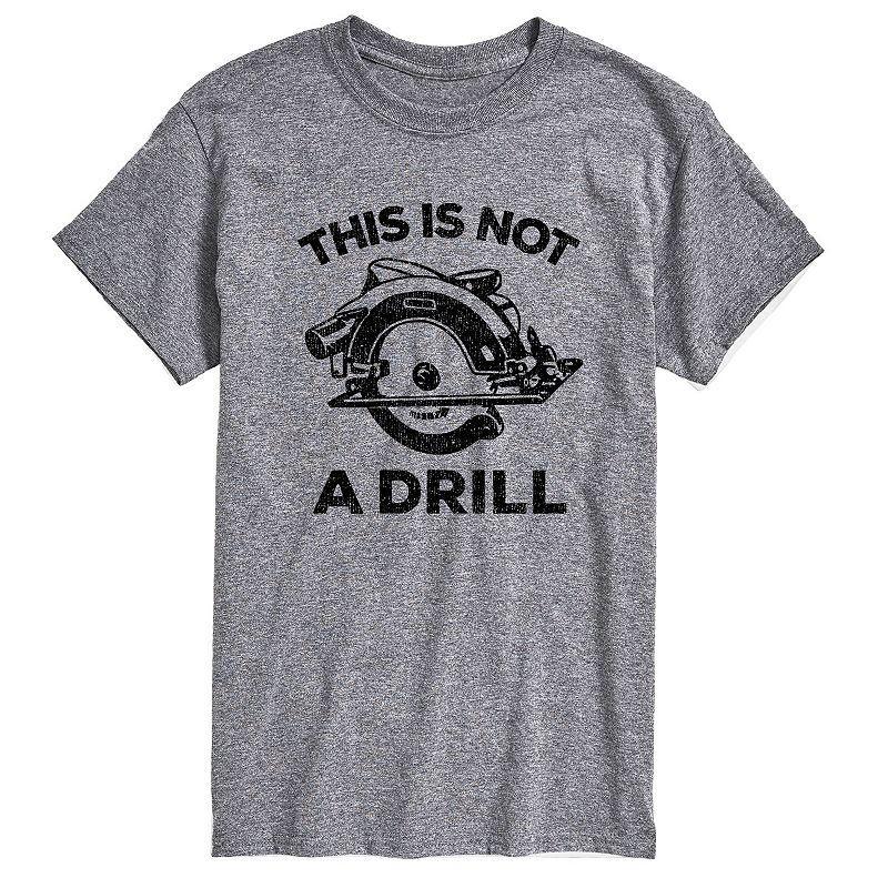 Mens This Is Not A Drill Tee Grey Military Green Product Image