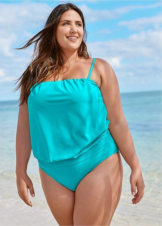 Blouson Bandeau Tankini Top Product Image