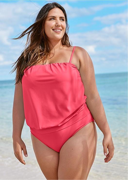 Blouson Bandeau Tankini Top Product Image