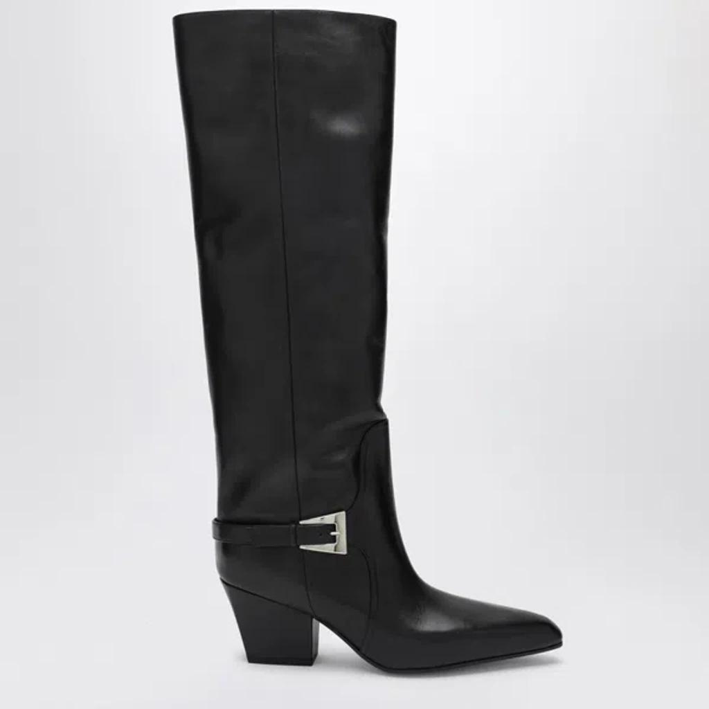 Jane Black Leather High Boot product image