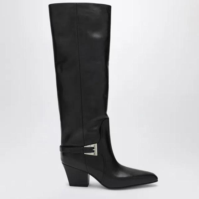 Jane Black Leather High Boot Product Image