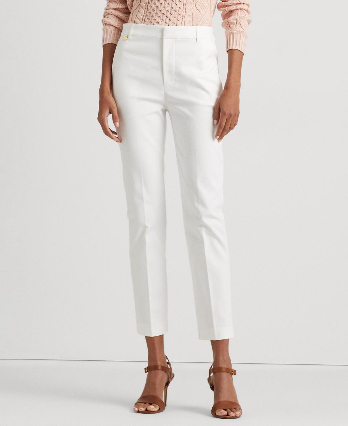 Lauren Ralph Lauren Stretch Cotton Blend Cropped Pants Product Image