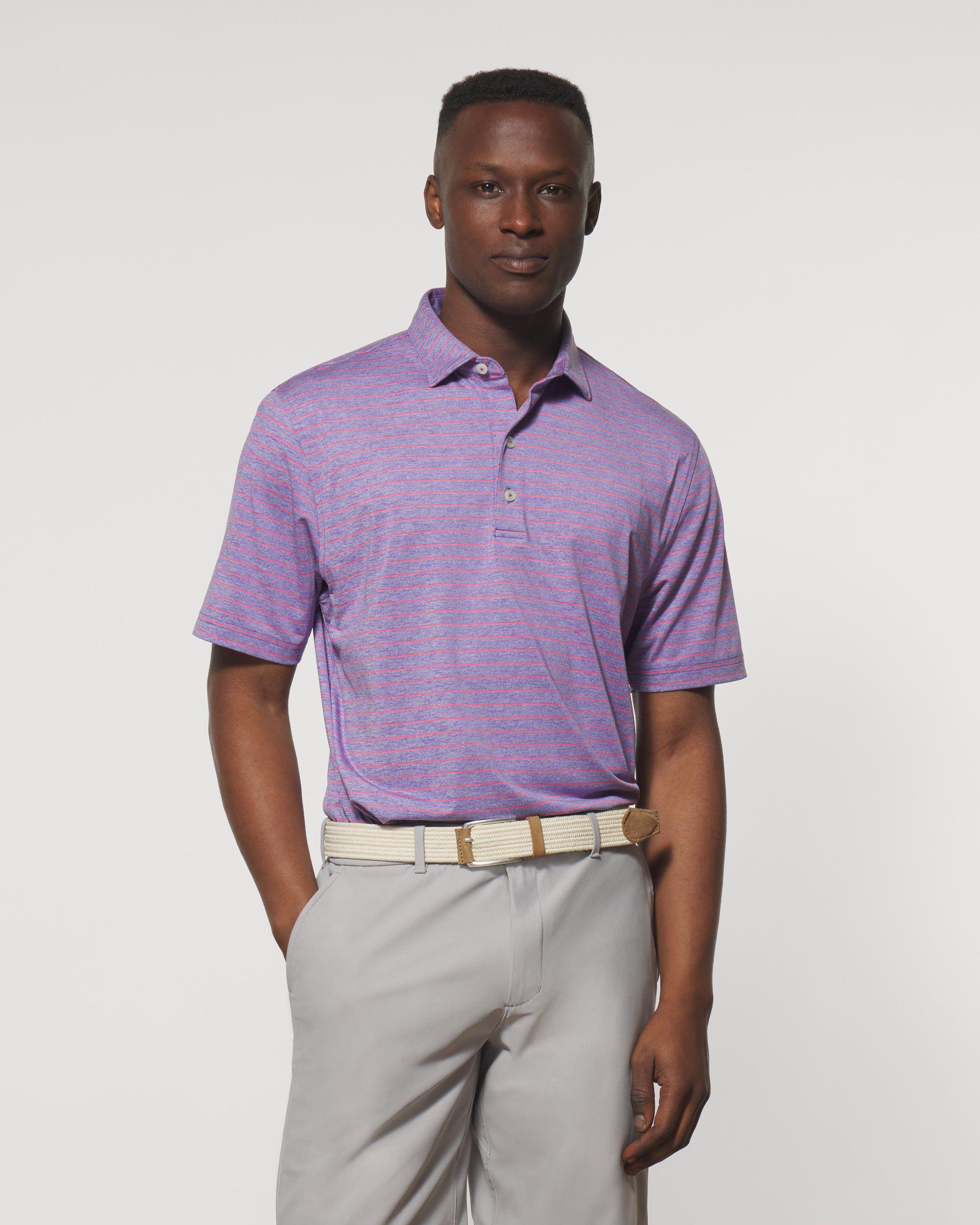 johnnie-O Newton Striped Jersey Performance Polo Product Image