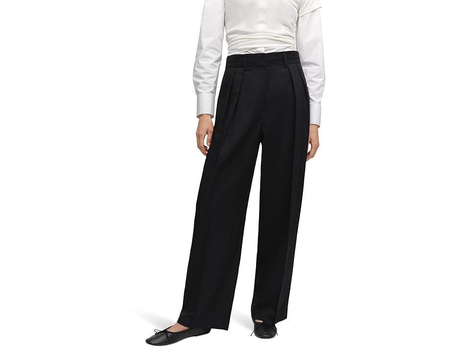 MANGO - Wideleg pleated pants - 12 - Women Product Image