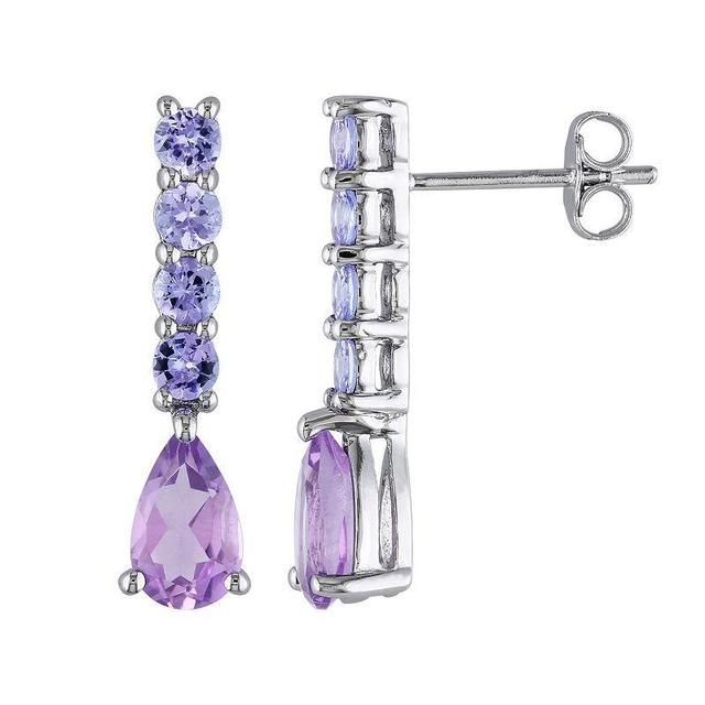 Stella Grace Amethyst & Tanzanite Sterling Silver Drop Earrings, Womens, Purple Product Image