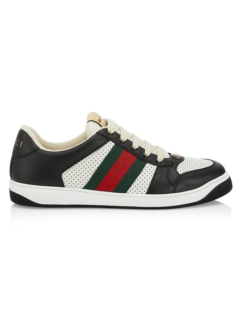 Mens Banded Leather Sneakers Product Image