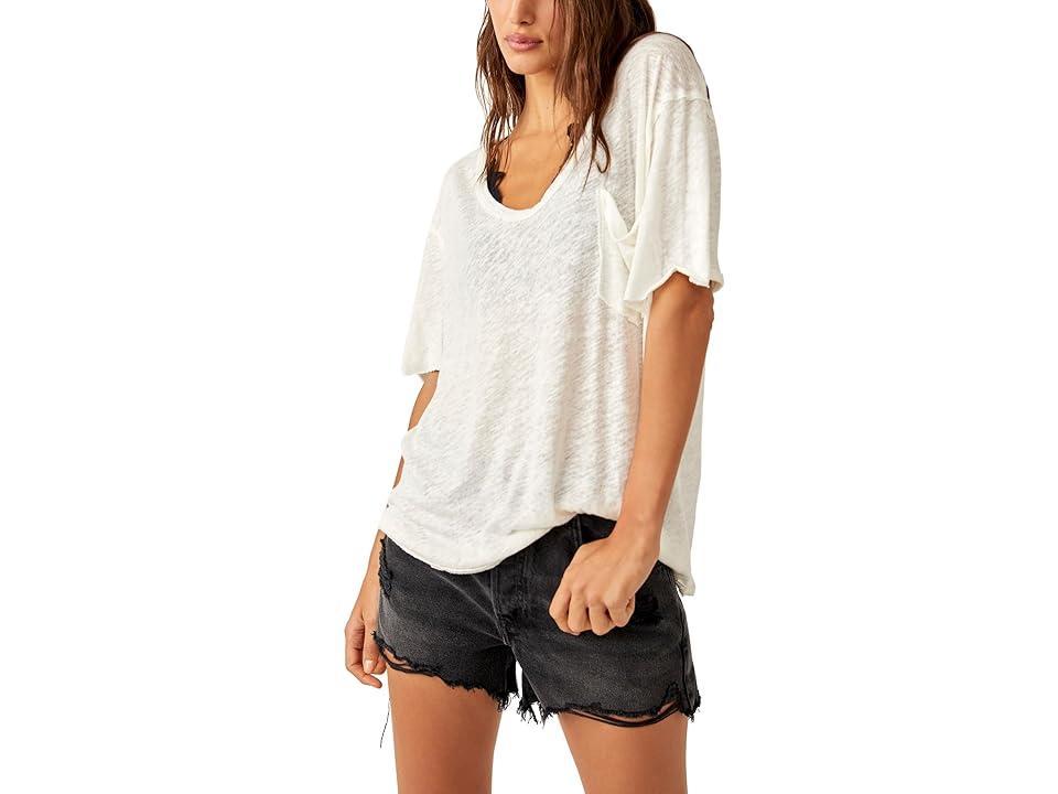 Free People All I Need Linen & Cotton T-Shirt Product Image