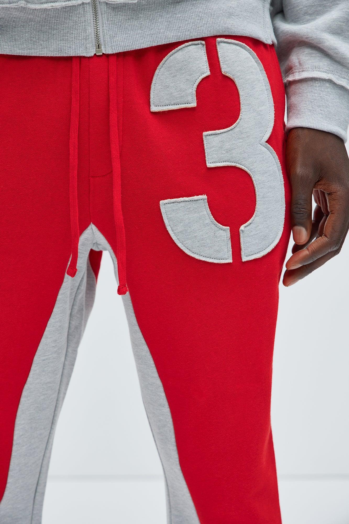 Tyson Number 3 Skinny Flare Sweatpants - Red/combo Product Image