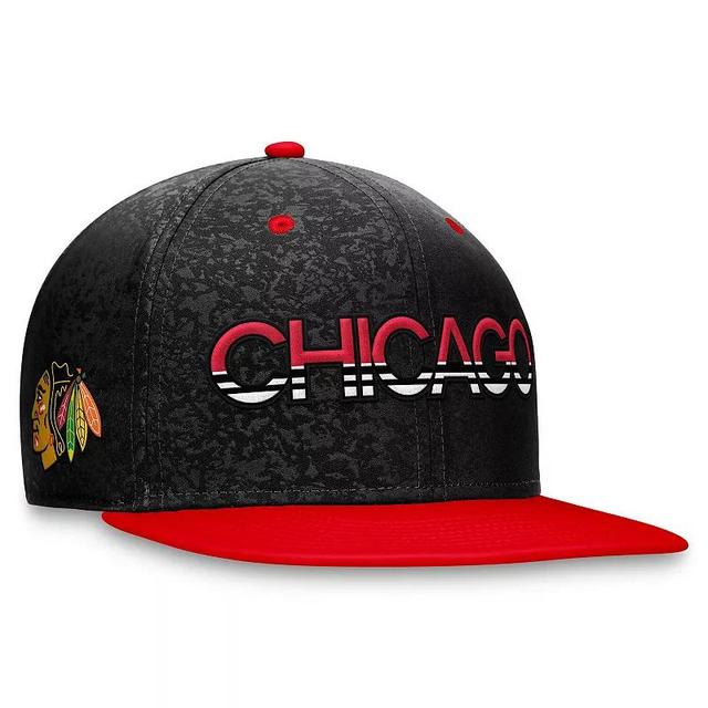 Mens Fanatics Branded /Red Chicago hawks Authentic Pro Rink Two-Tone Snapback Hat Product Image