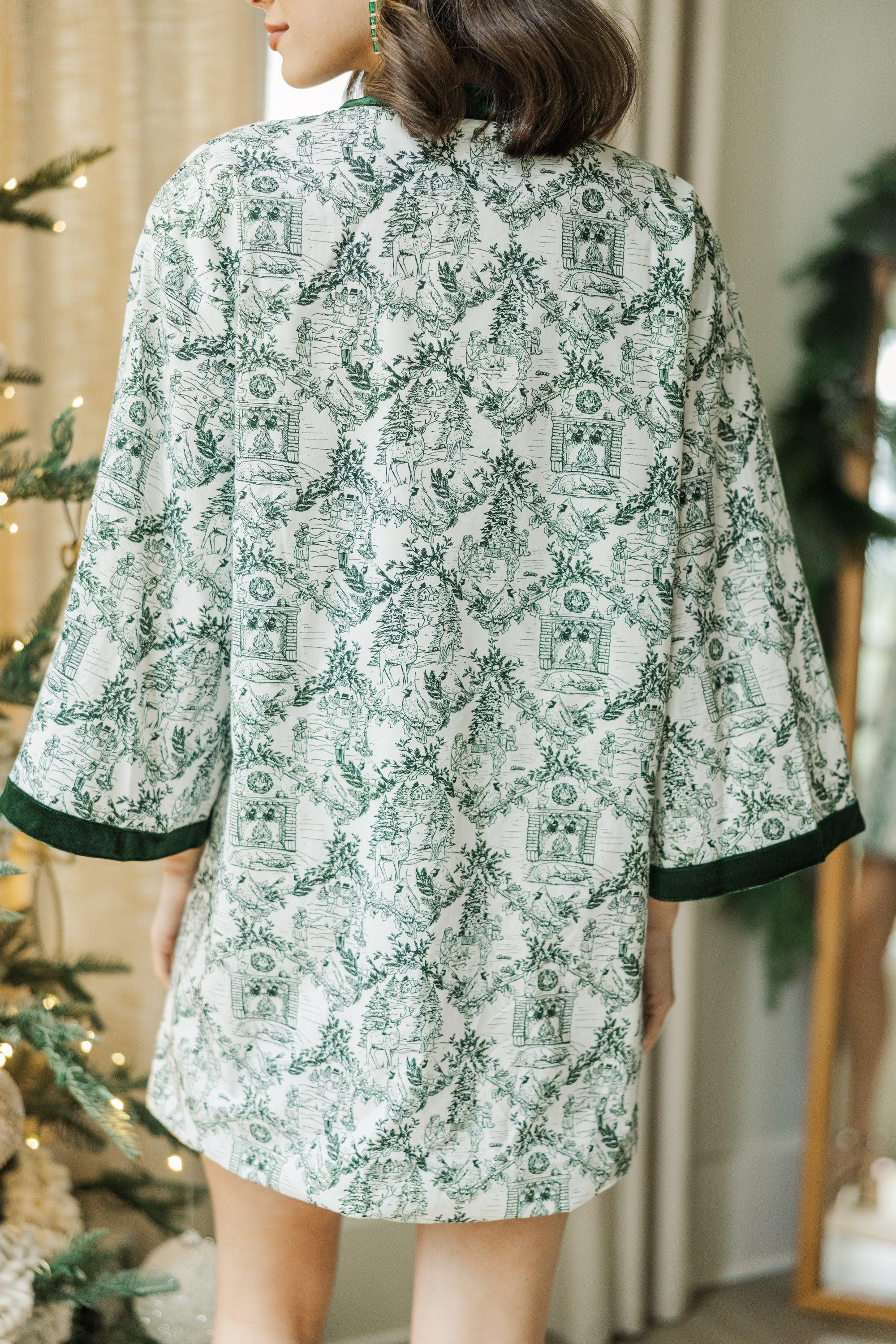 All Your Wishes Green Toile Dress Female Product Image