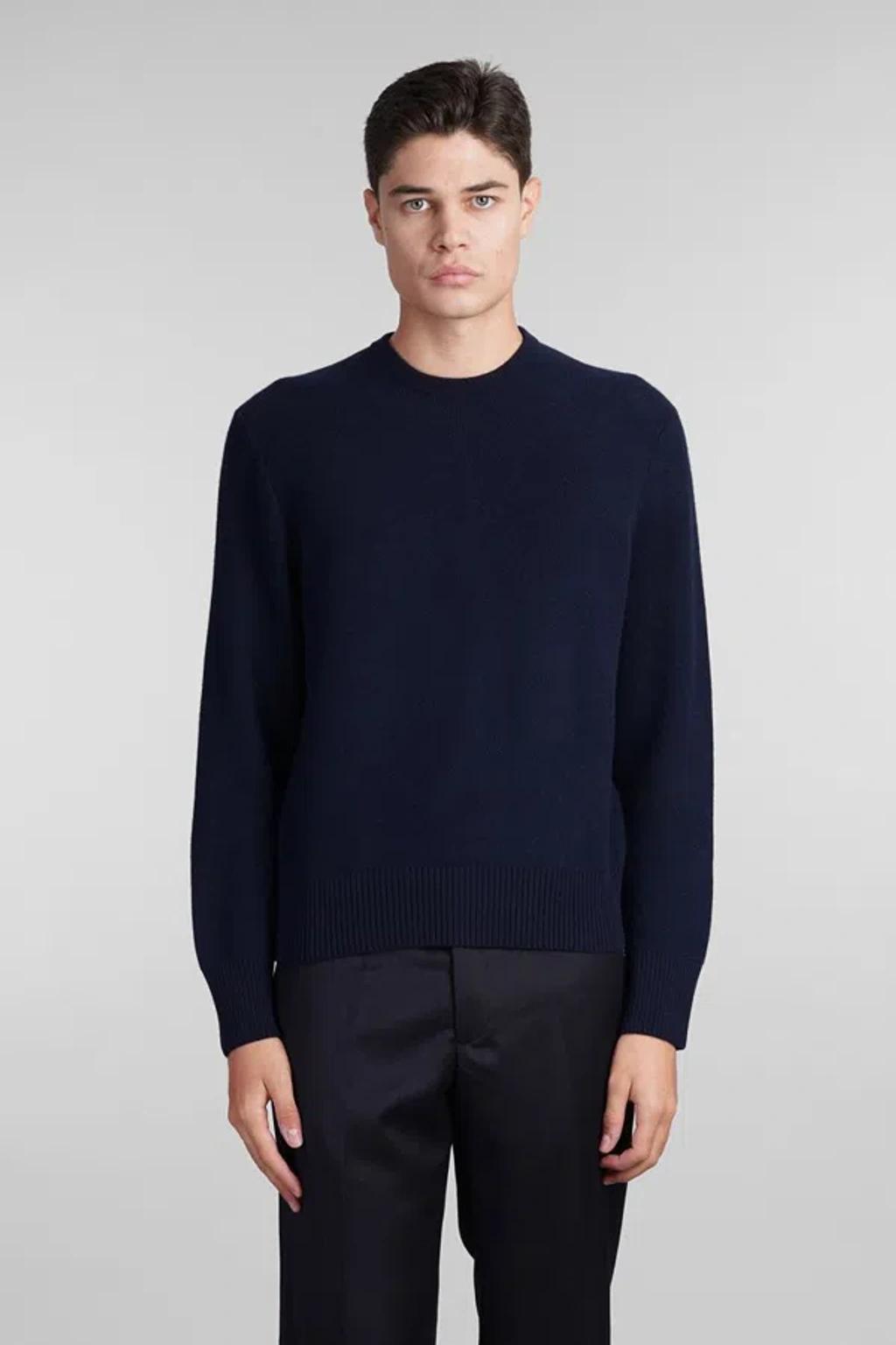 Wool Sweater Multicolored Sleeves In Blue Product Image