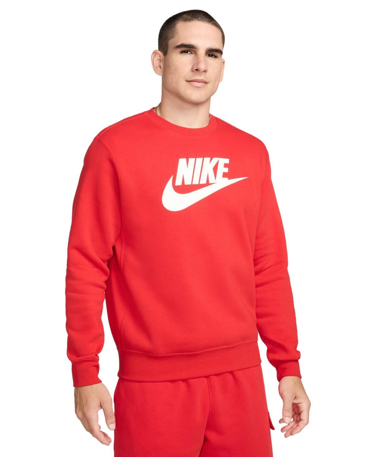 NIKE Men's Sportswear Club Fleece Graphic Crewneck Sweatshirt In Midnight Navy Product Image