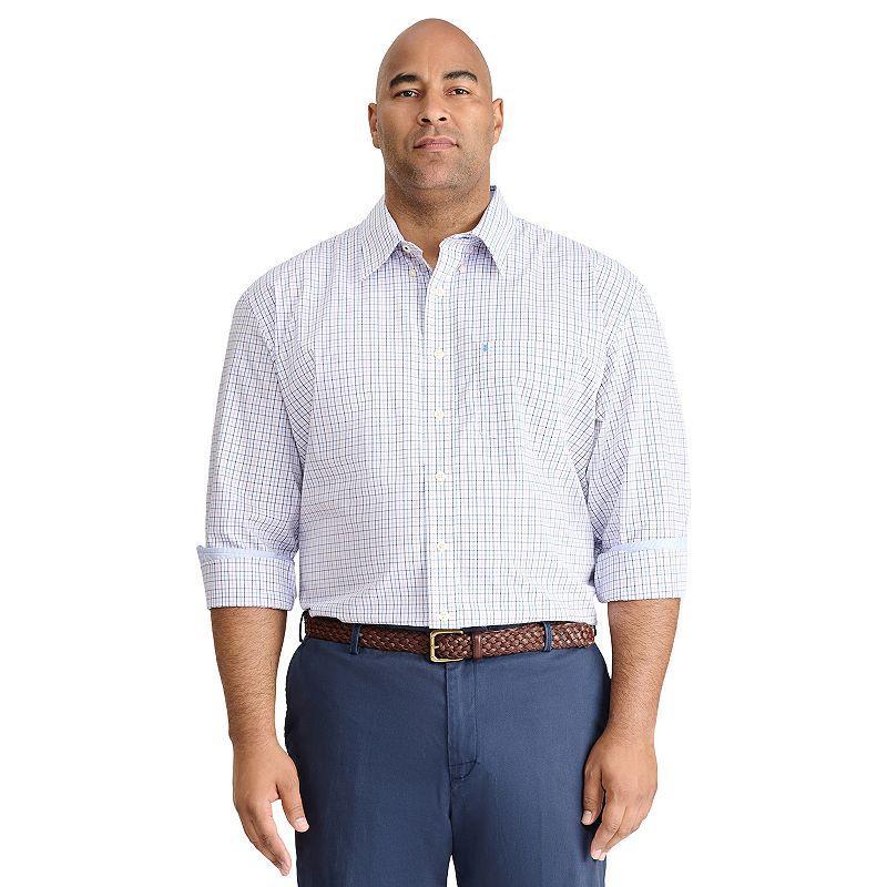 Big & Tall IZOD Classic Plaid Long Sleeve Button Down Shirt, Mens Product Image