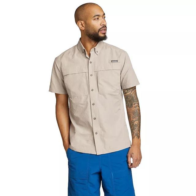 Mens Eddie Bauer Ripstop Guide Woven Shirt, Size: Small, Light Grey Product Image