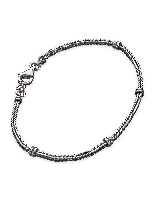 Mens Sterling Silver Herringbone Bracelet Product Image