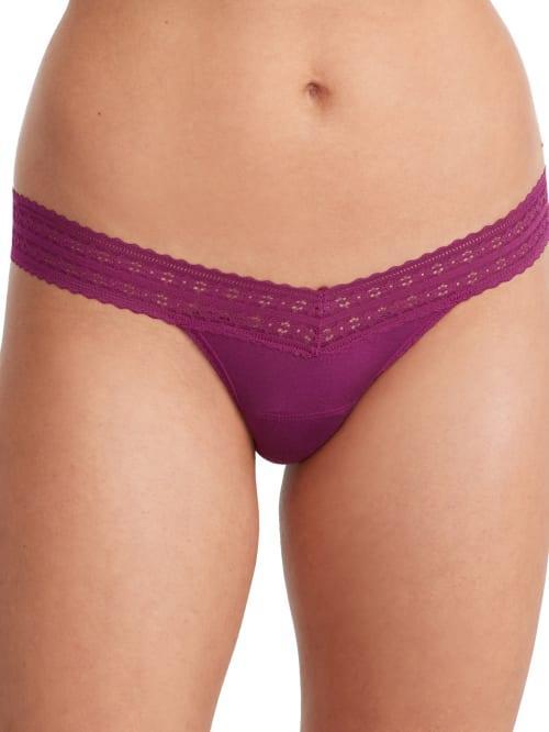 Hanky Panky Dream Lace Trim Modal Low Rise Thong Product Image