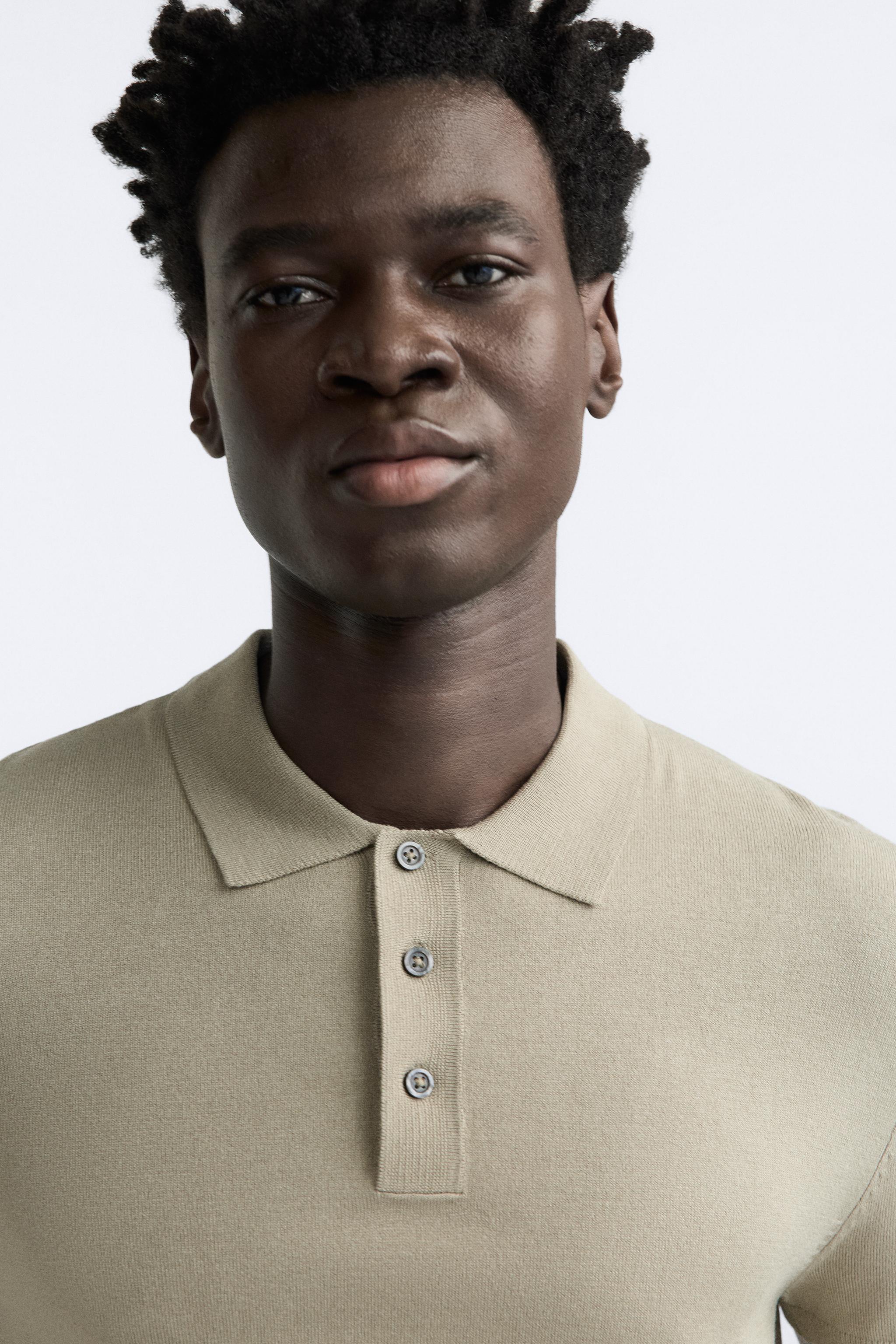 VISCOSE BLEND KNIT POLO SHIRT Product Image