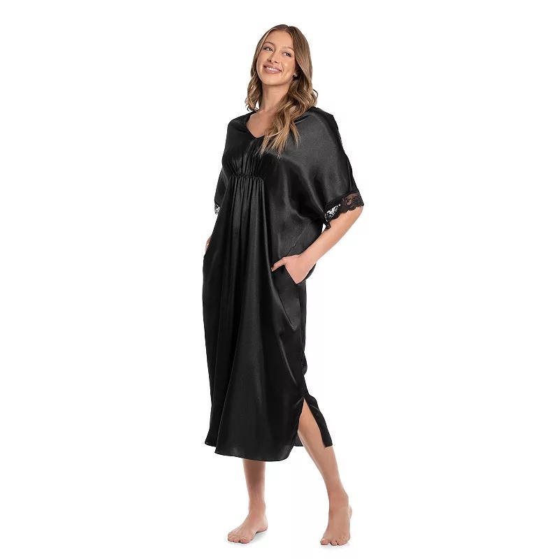 Womens Lilac+London Solid Satin Caftan Product Image