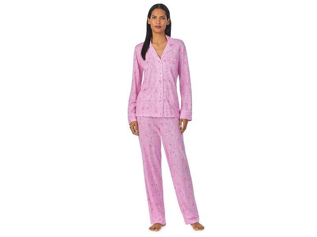 Lauren Ralph Lauren Long Sleeve Notch Collar Knit Paisley Print Pajama Set Product Image