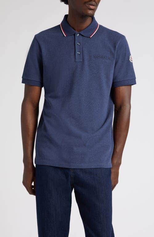 Moncler Tipped Logo Embossed Cotton Piqu Polo Product Image