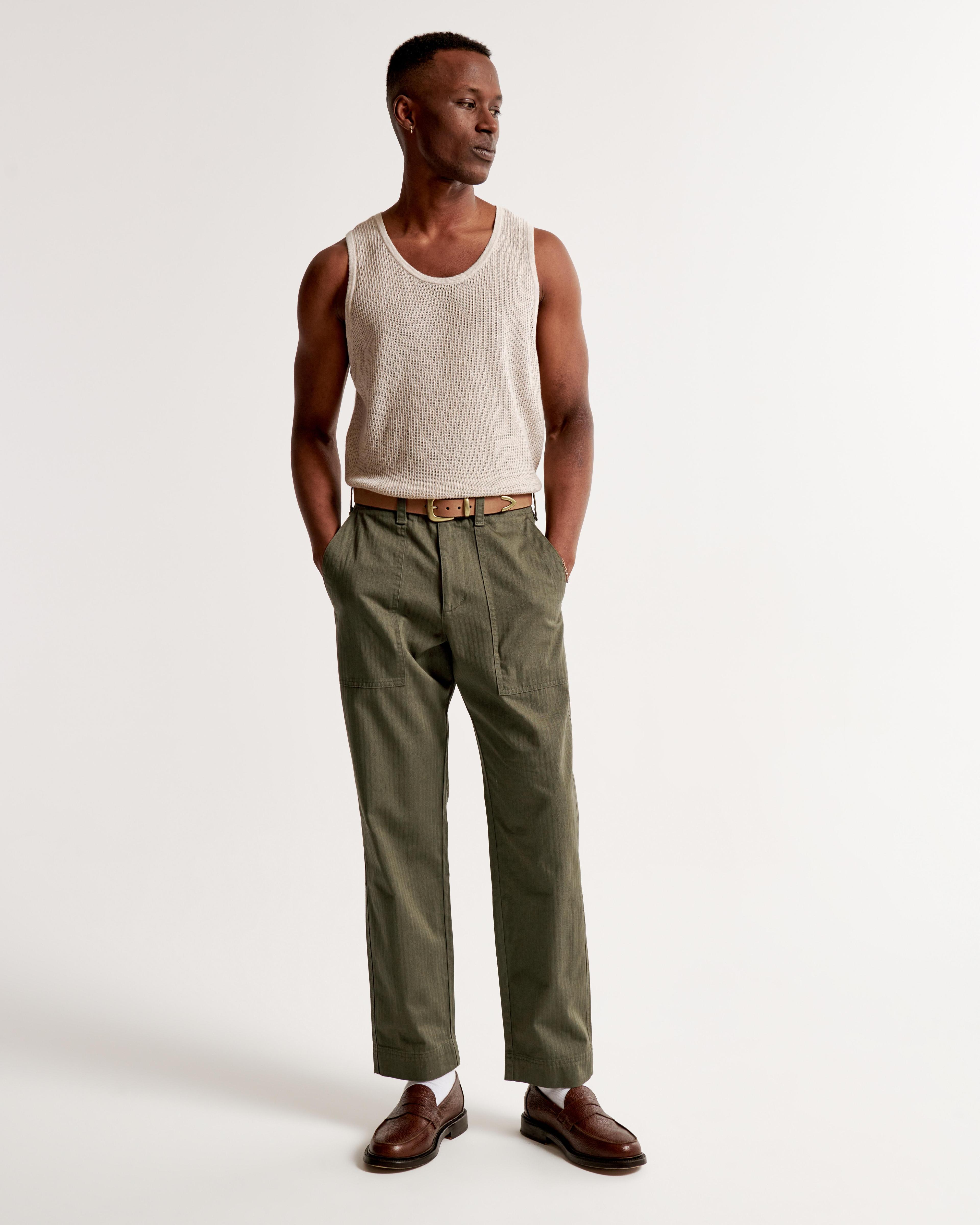 Fixed Waist Herringbone Pant Product Image