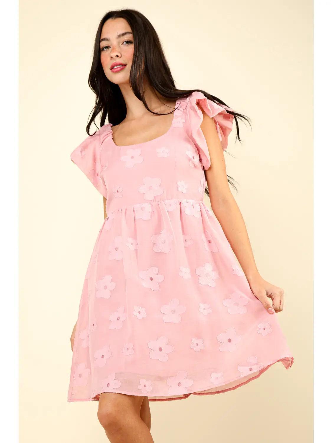 Pink Flower Tea Party Dress Female Product Image